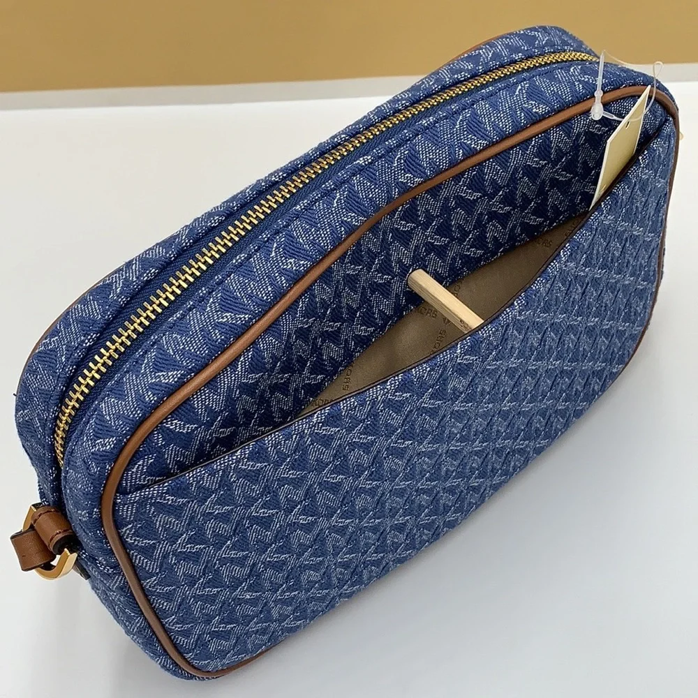 Michael Kors Jet Set Item Large East West Zip Chain Crossbody XBody Den…